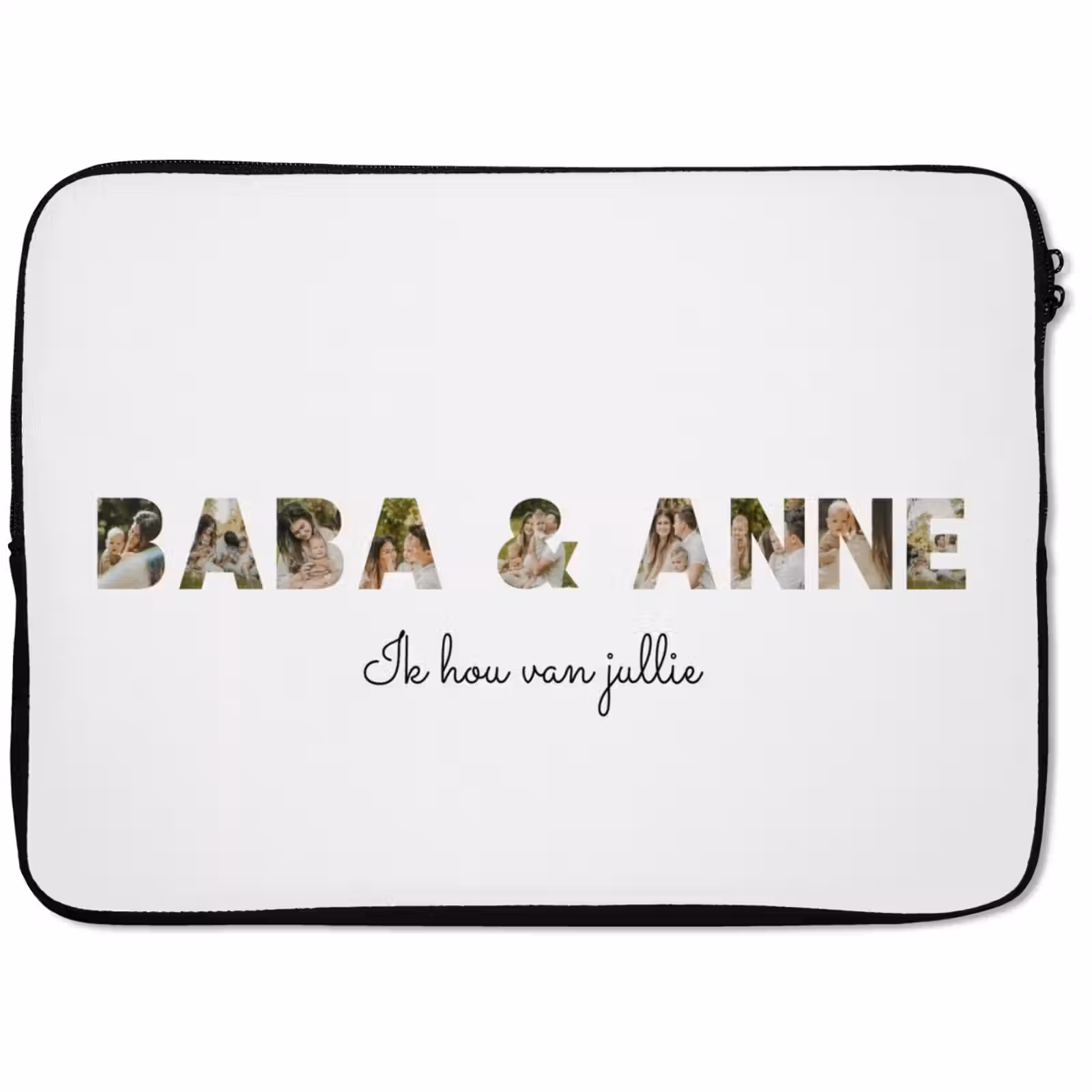 Gepersonaliseerde laptophoes - Baba & Anne - Lettercollage — 1