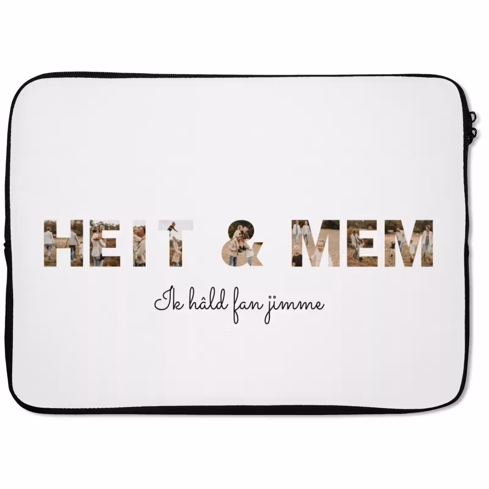 Gepersonaliseerde laptophoes - Heit & Mem - Lettercollage — 1