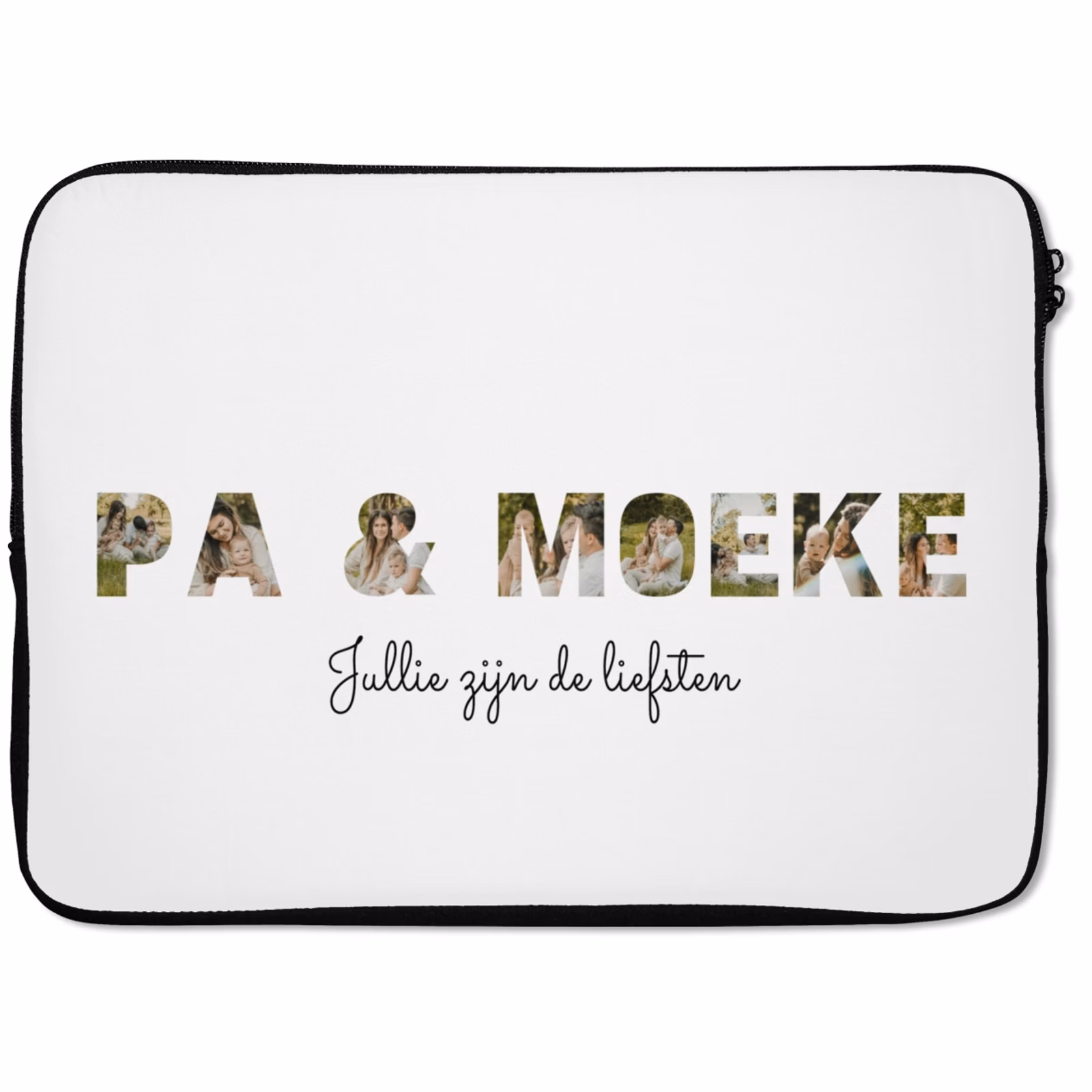 Gepersonaliseerde laptophoes - Pa & Moeke - Lettercollage — 1