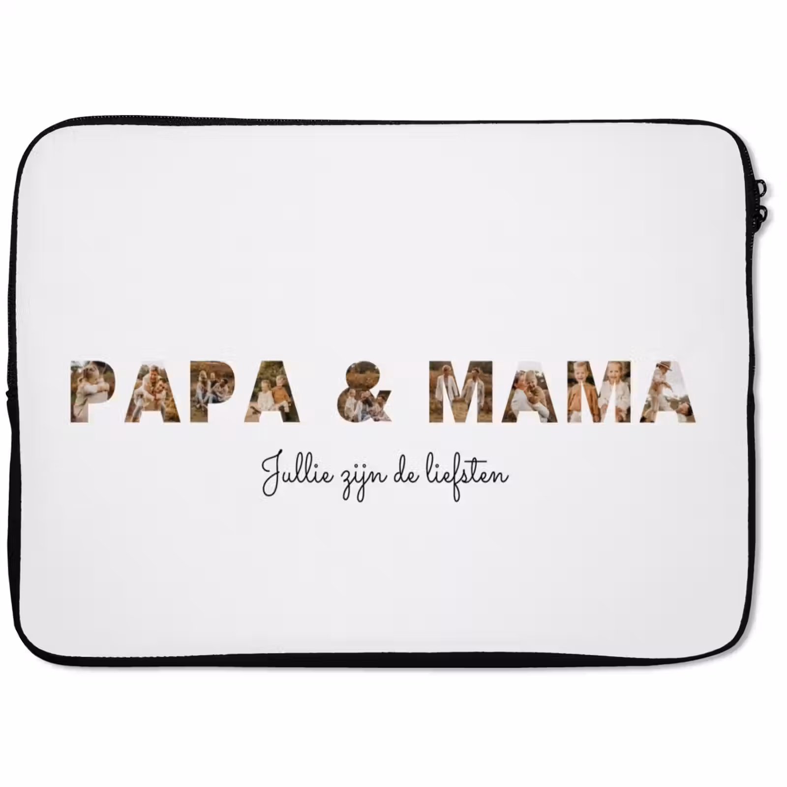 Gepersonaliseerde laptophoes - Papa & Mama - Lettercollage — 1