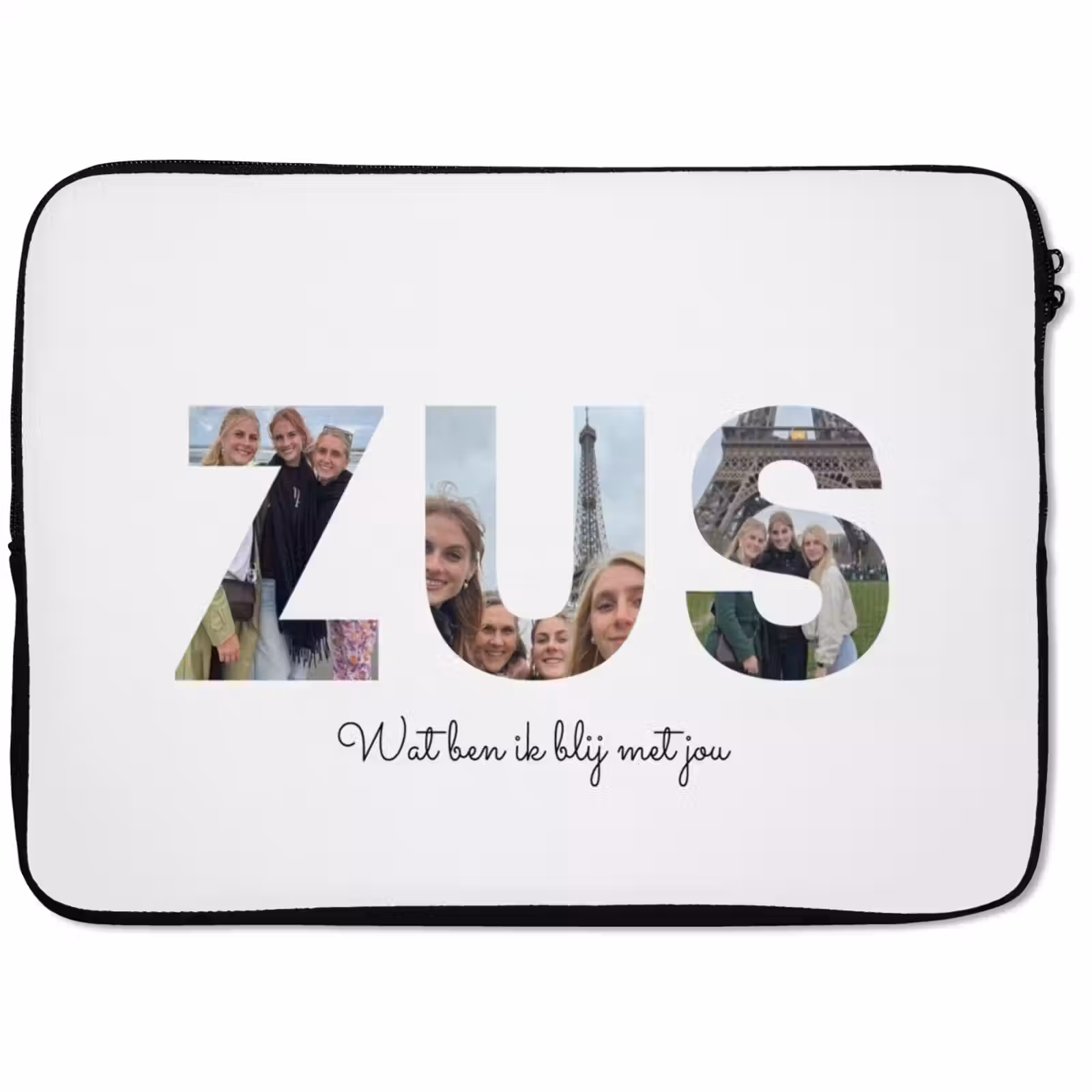 Gepersonaliseerde laptophoes - Zus - Lettercollage — 1