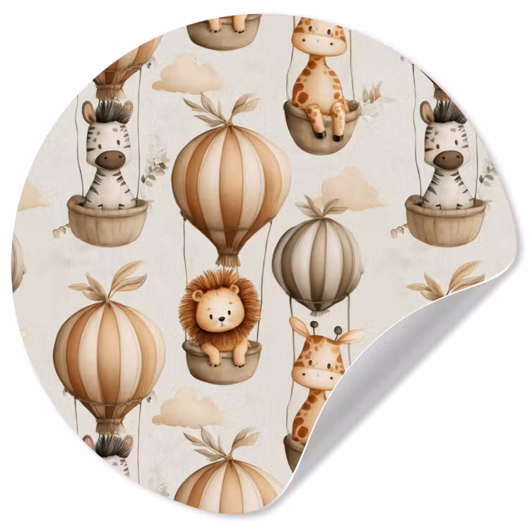 Behangcirkel - Safari - Luchtballonen - Taupe — 1
