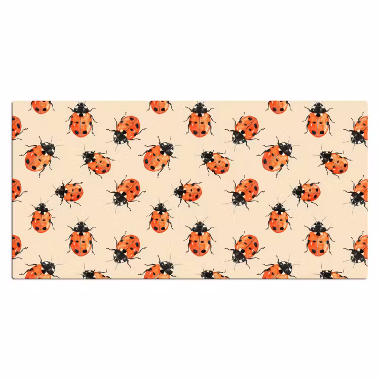 Bureau onderlegger - Lieveheersbeestjes - Patroon - Rood — 2
