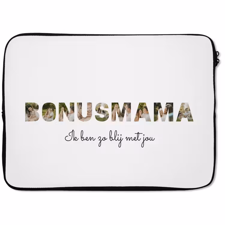 Gepersonaliseerde laptophoes - Bonusmama - Lettercollage — 1
