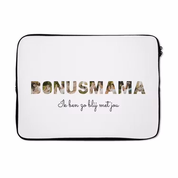 Gepersonaliseerde laptophoes - Bonusmama - Lettercollage — 5