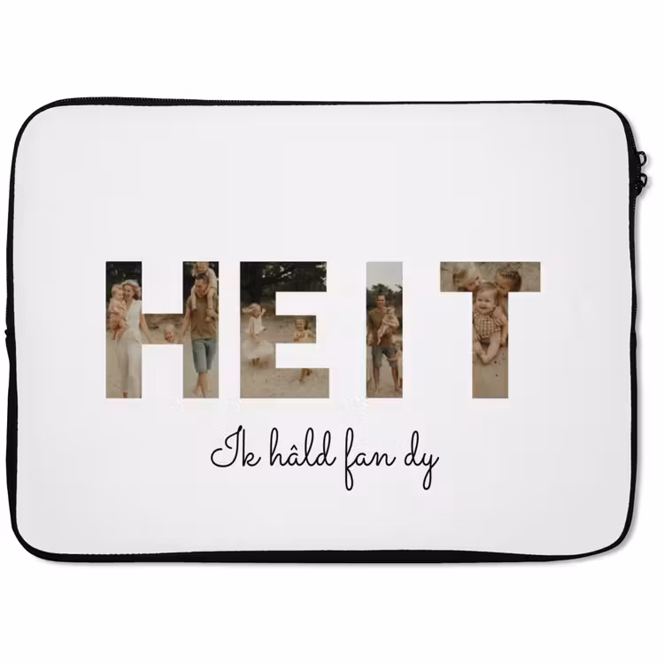 Gepersonaliseerde laptophoes - Heit - Lettercollage — 1