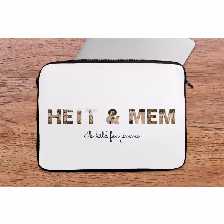 Gepersonaliseerde laptophoes - Heit & Mem - Lettercollage — 2