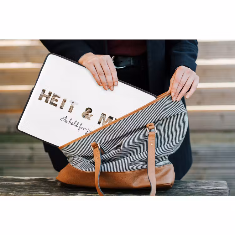 Gepersonaliseerde laptophoes - Heit & Mem - Lettercollage — 4