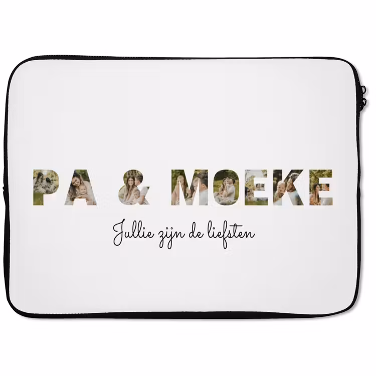 Gepersonaliseerde laptophoes - Pa & Moeke - Lettercollage — 1