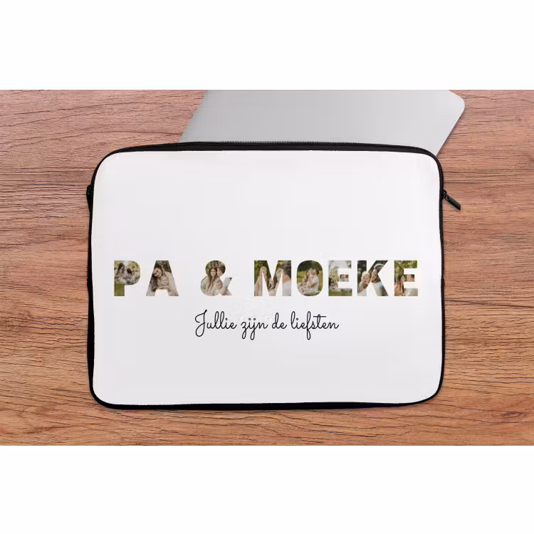Gepersonaliseerde laptophoes - Pa & Moeke - Lettercollage — 2