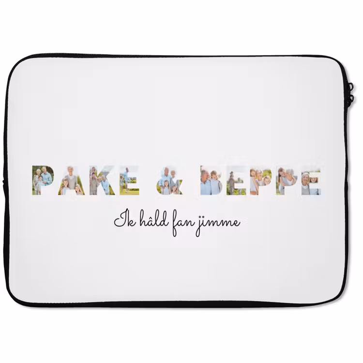 Gepersonaliseerde laptophoes - Pake & Beppe - Lettercollage — 1