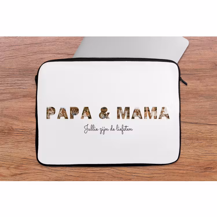 Gepersonaliseerde laptophoes - Papa & Mama - Lettercollage — 2