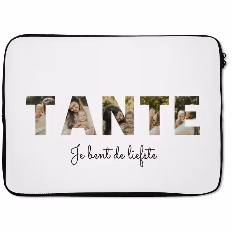 Gepersonaliseerde laptophoes - Tante - Lettercollage — 1