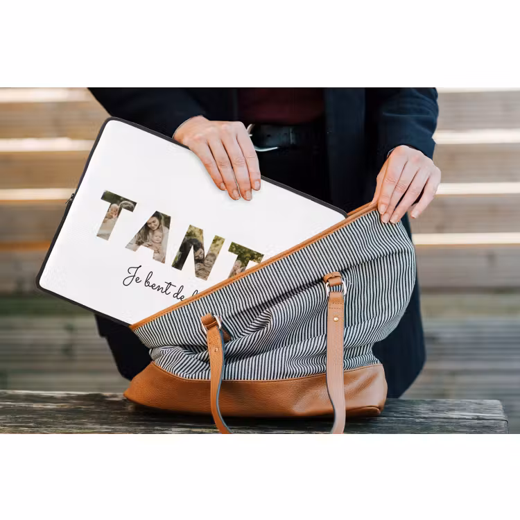Gepersonaliseerde laptophoes - Tante - Lettercollage — 4