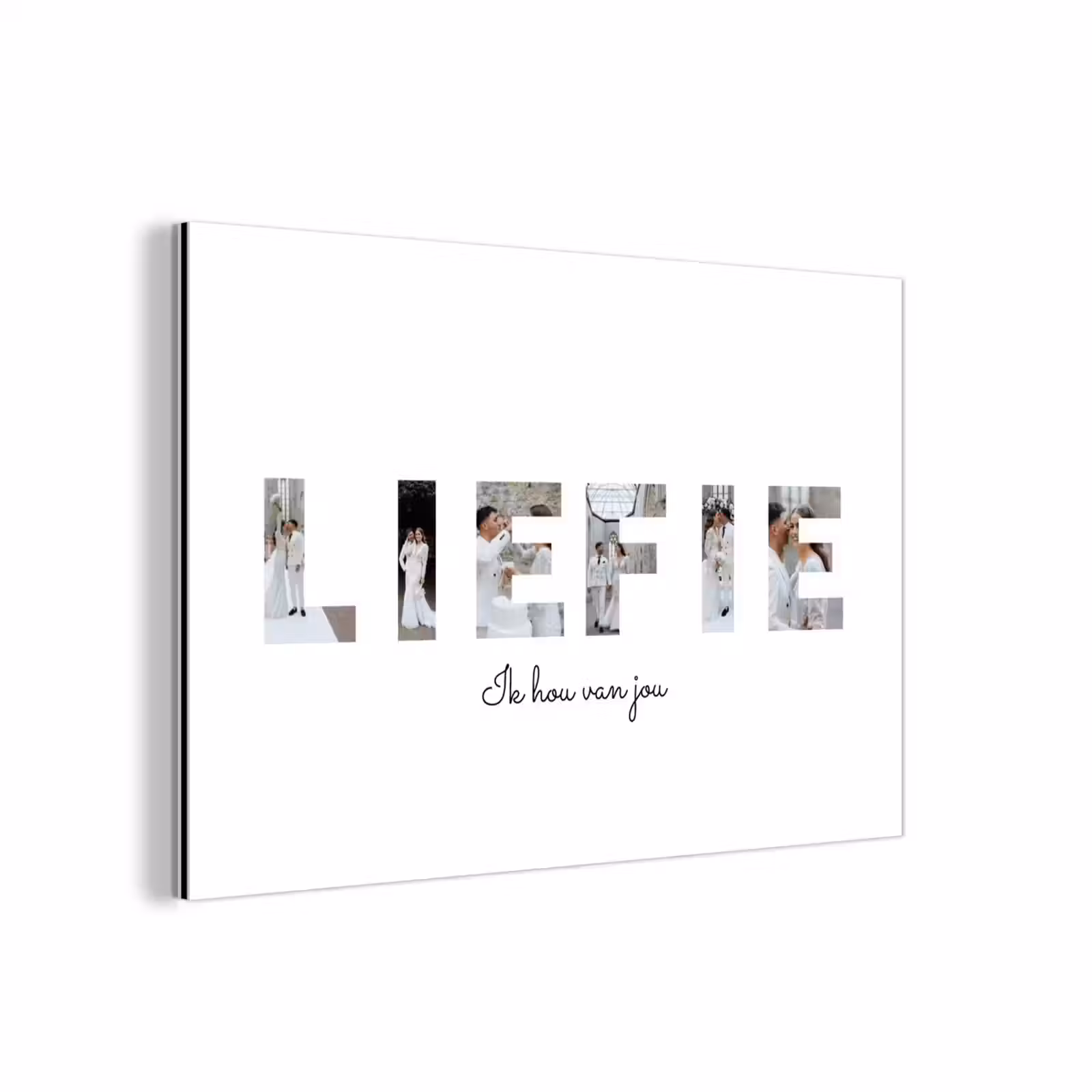 Gepersonaliseerd aluminium schilderij - Liefie - Lettercollage — 1
