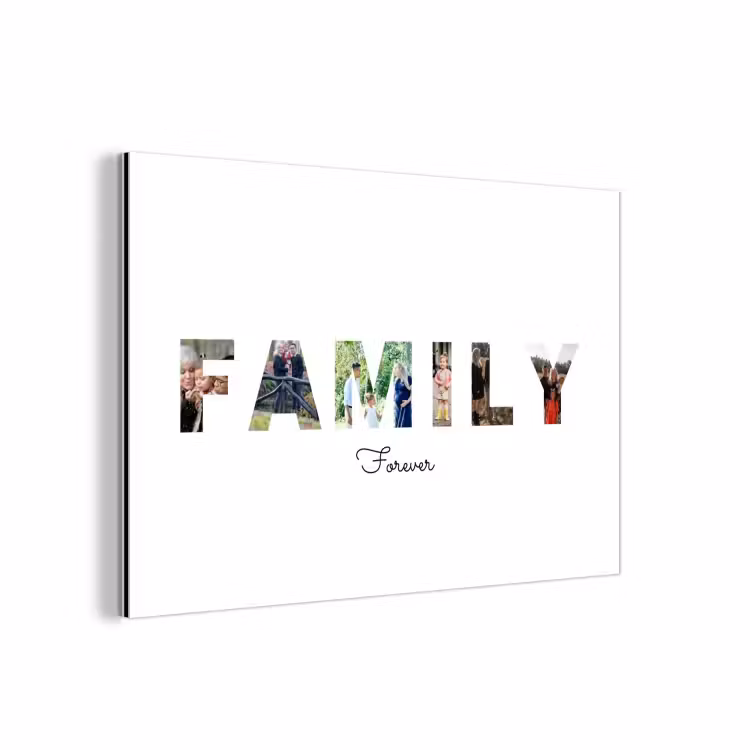 Gepersonaliseerd aluminium schilderij - Family - Lettercollage — 1