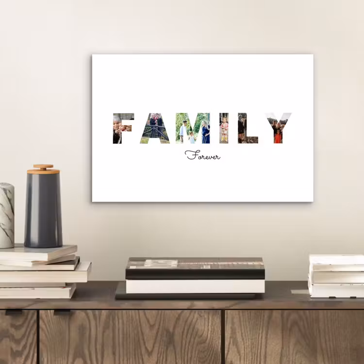 Gepersonaliseerd aluminium schilderij - Family - Lettercollage — 2