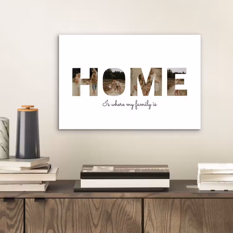 Gepersonaliseerd aluminium schilderij - Home - Lettercollage — 2