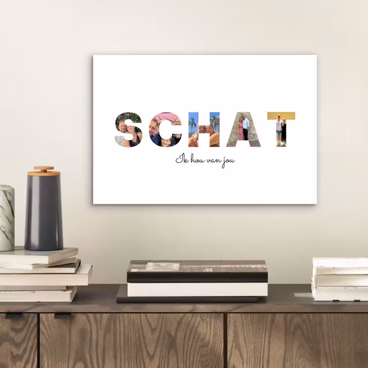 Gepersonaliseerd aluminium schilderij - Schat - Lettercollage — 2