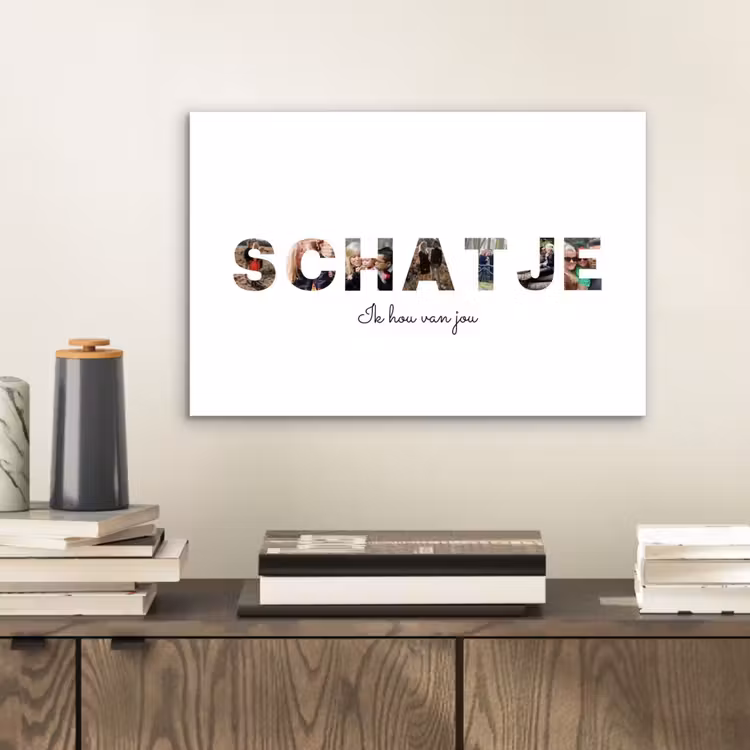 Gepersonaliseerd aluminium schilderij - Schatje - Lettercollage — 2