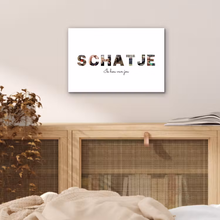 Gepersonaliseerd aluminium schilderij - Schatje - Lettercollage — 4