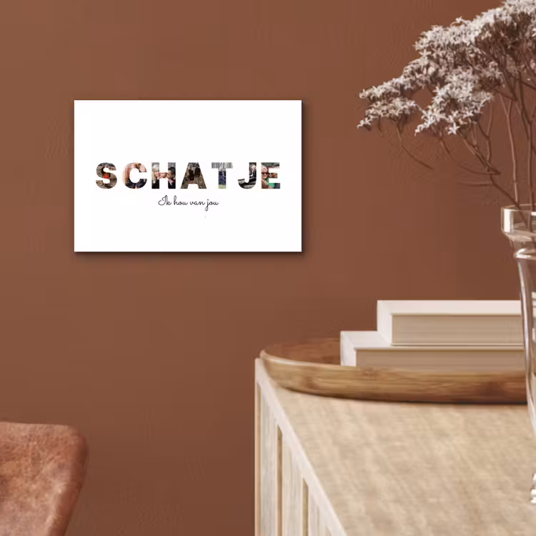 Gepersonaliseerd aluminium schilderij - Schatje - Lettercollage — 5