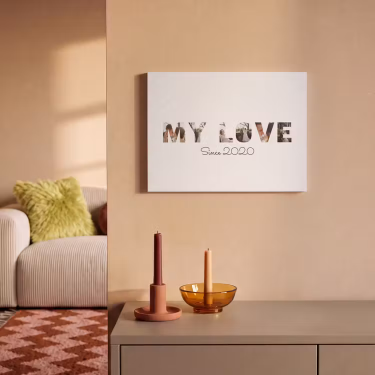 Gepersonaliseerd akoestisch schilderij - My Love - Lettercollage — 2