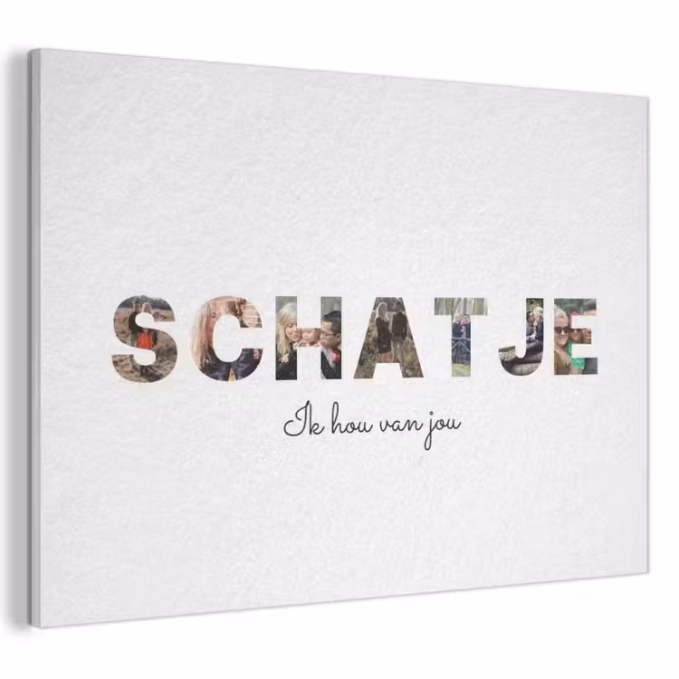 Gepersonaliseerd akoestisch schilderij - Schatje - Lettercollage — 1