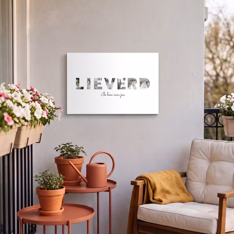 Gepersonaliseerd buiten canvas - Lieverd - Lettercollage — 3