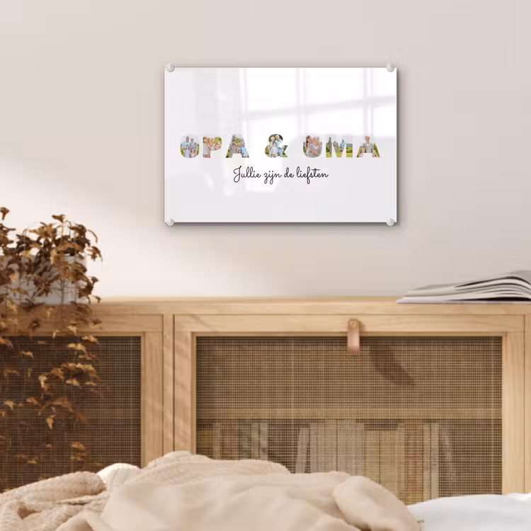 Gepersonaliseerd glas schilderij - Opa & Oma - Lettercollage — 5