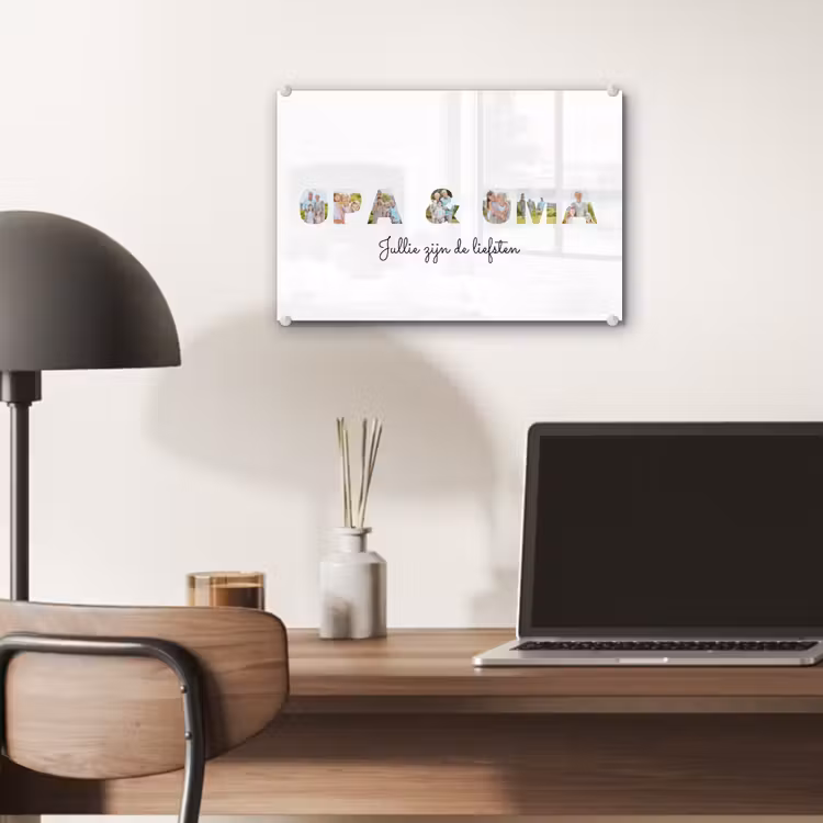Gepersonaliseerd glas schilderij - Opa & Oma - Lettercollage — 7