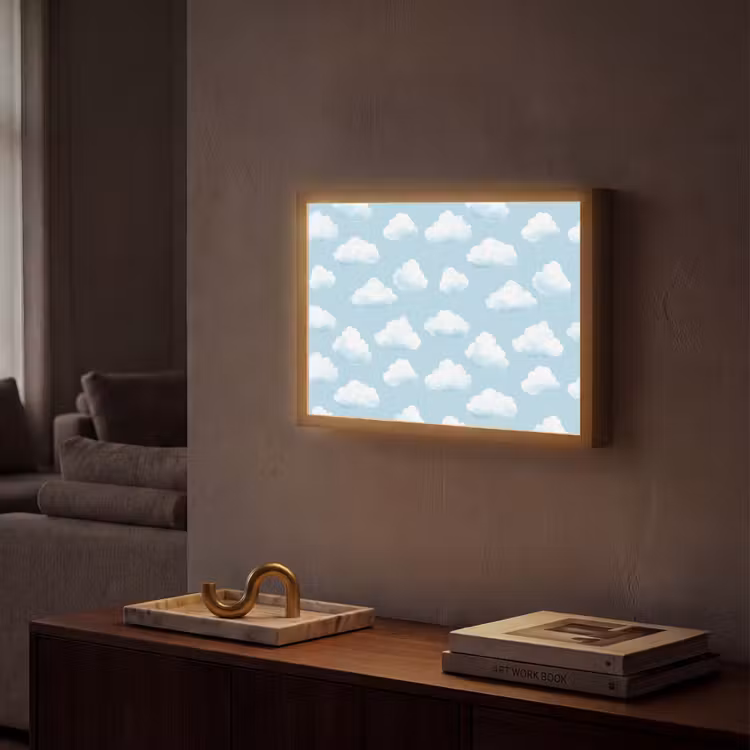 Lightbox - Wandlamp - Wolken - Illustratie - Blauw — 2