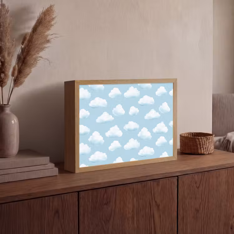 Lightbox - Wandlamp - Wolken - Illustratie - Blauw — 4