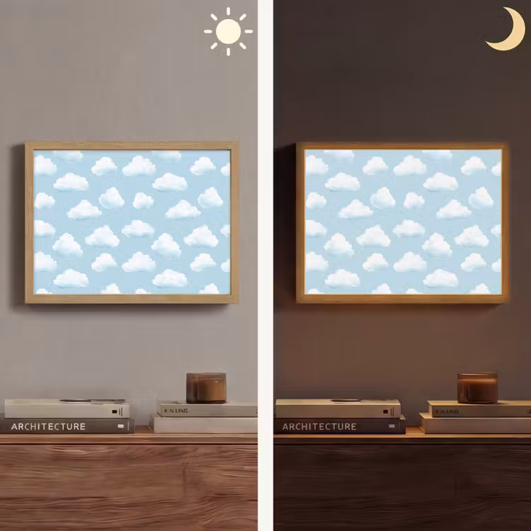 Lightbox - Wandlamp - Wolken - Illustratie - Blauw — 6