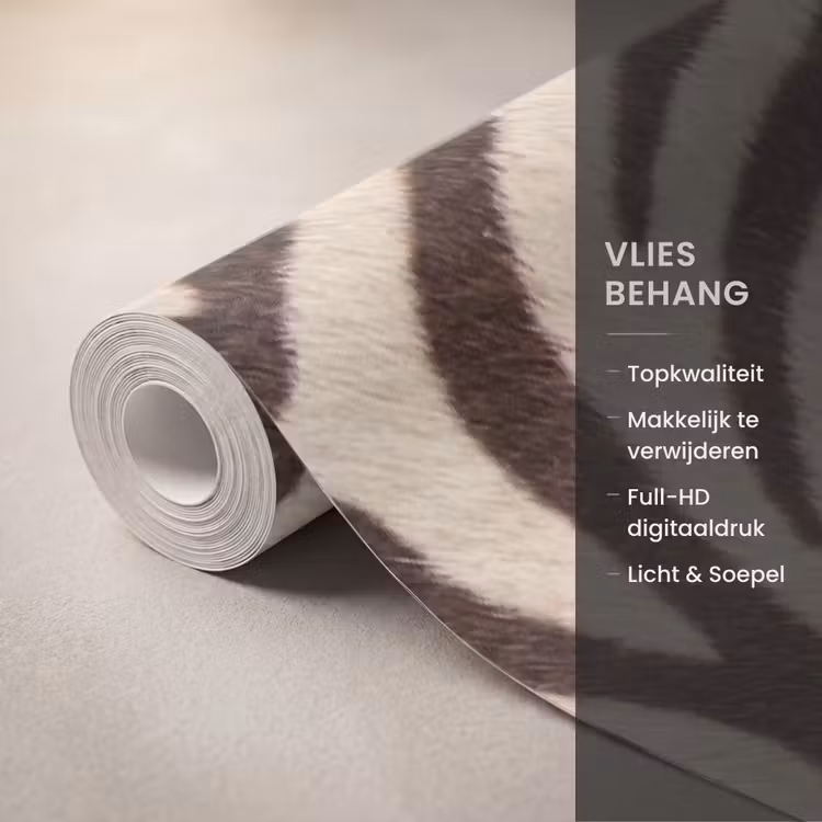 Behang - Zebra - Strepen - Bruin — 3