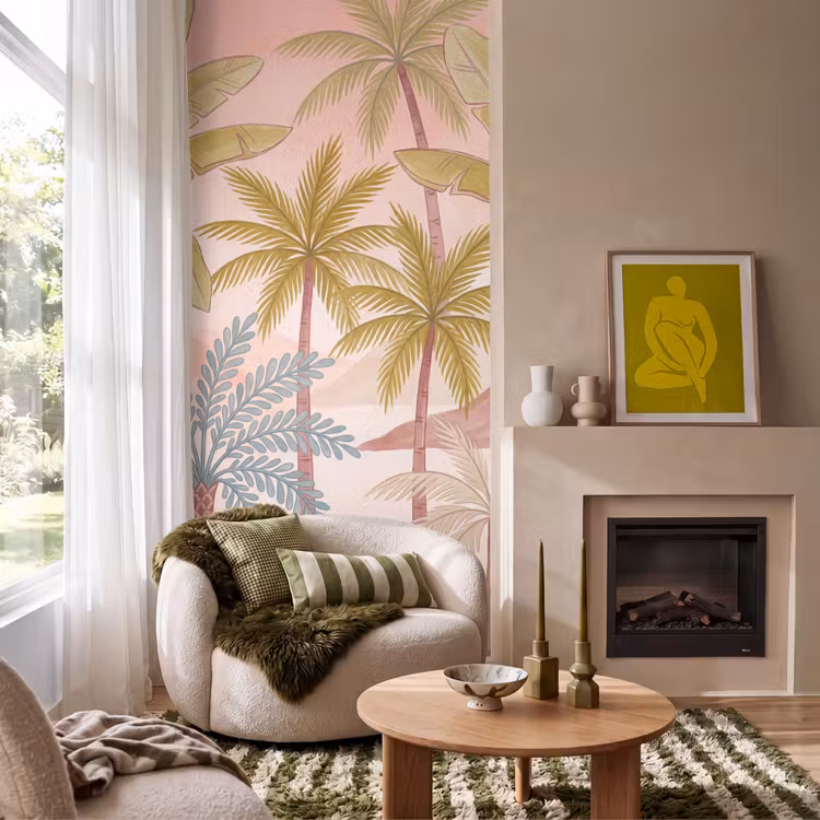 Behang - Illustratie - Palmbomen - Kleurrijk — 1
