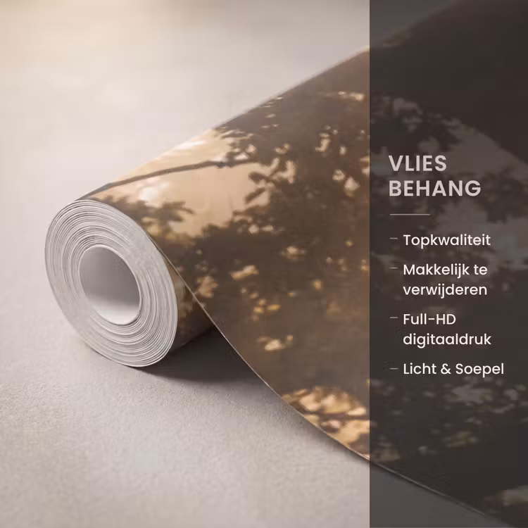 Behang - Hert - Bos - Mistig - Natuur - Goud — 3