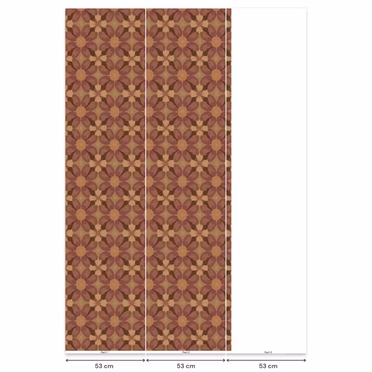 Behang - Retro - Bloemen - Bruin — 6