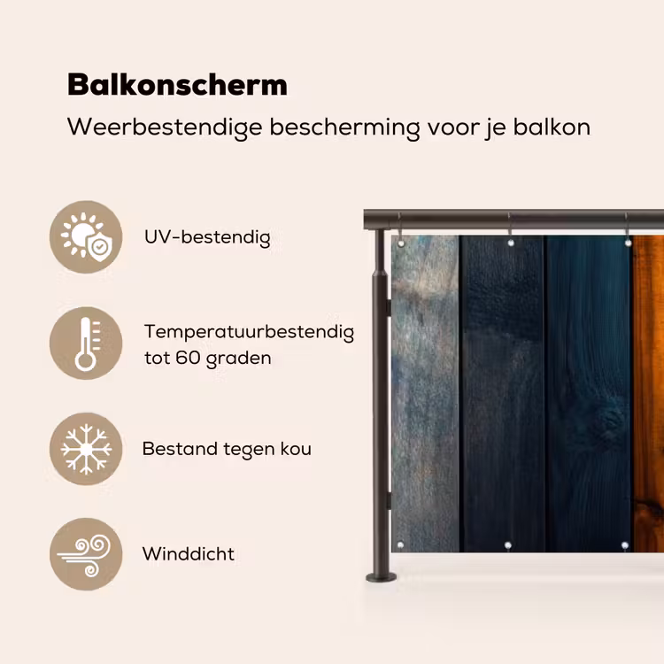 Balkonscherm - Hout - Planken - Donker - Warm — 3