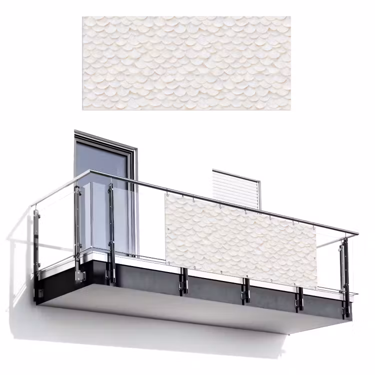 Balkonscherm - Schubben - Wit - Elegant — 1