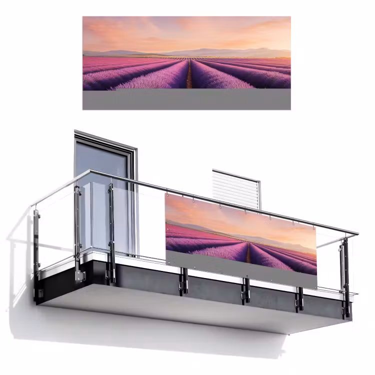 Balkonscherm - Lavendelveld - Zonsondergang - Paars - Bloemen — 1