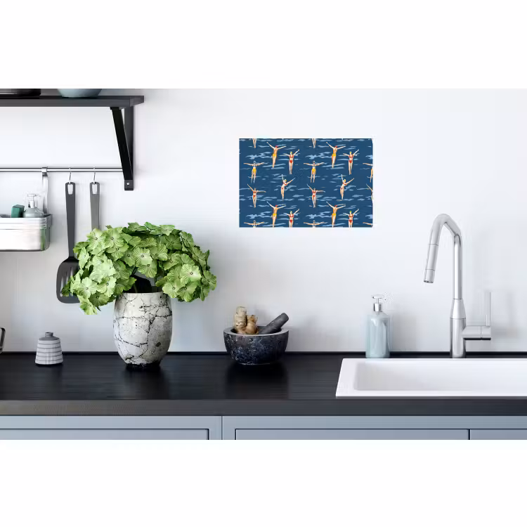 Muursticker - Zwemsters- Retro - Blauw — 2