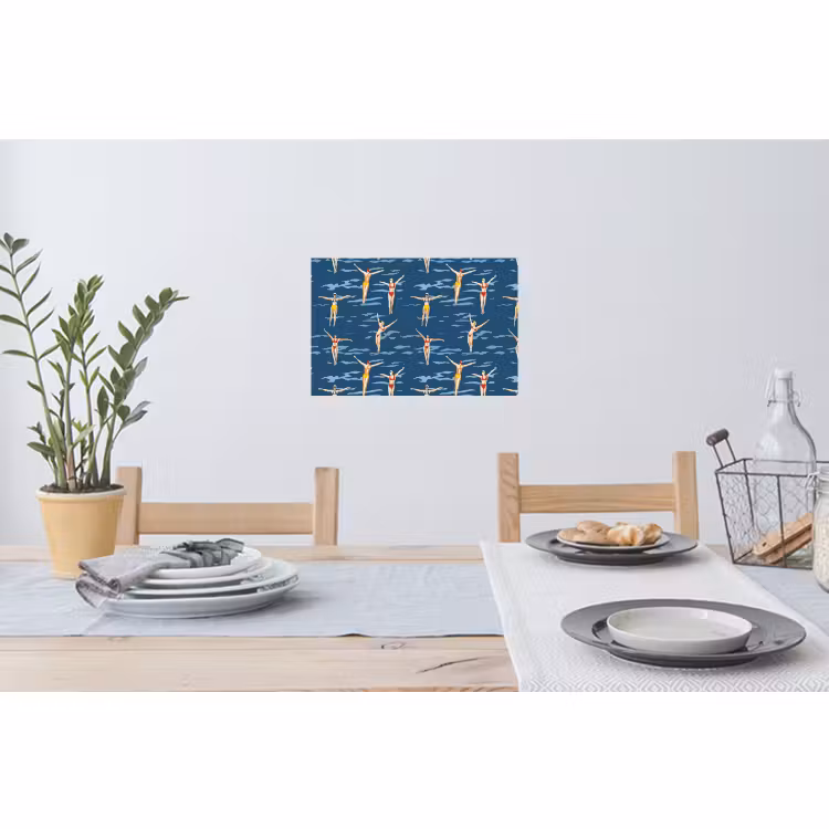 Muursticker - Zwemsters- Retro - Blauw — 3