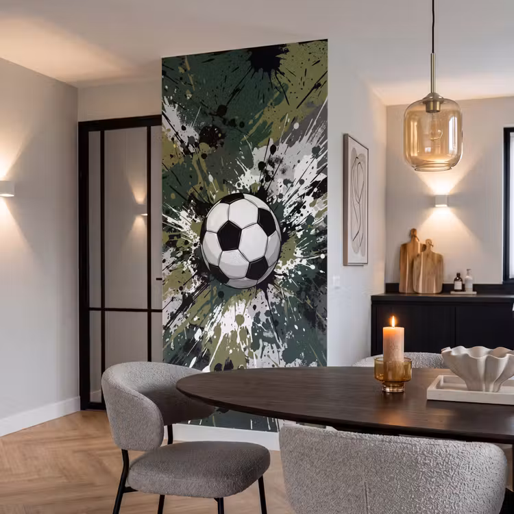 Behang - Voetbal - Verf - Spetters - Groen — 5