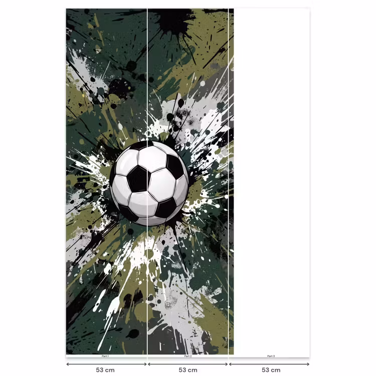Behang - Voetbal - Verf - Spetters - Groen — 6