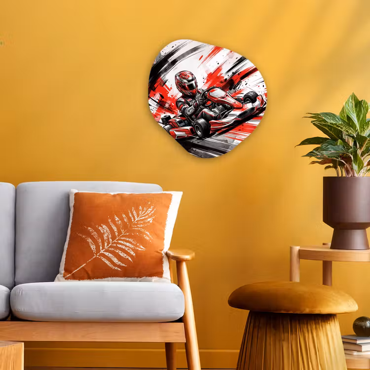 Organisch schilderij - Forex - Kart - Coureur - Snelheid - Rood — 3