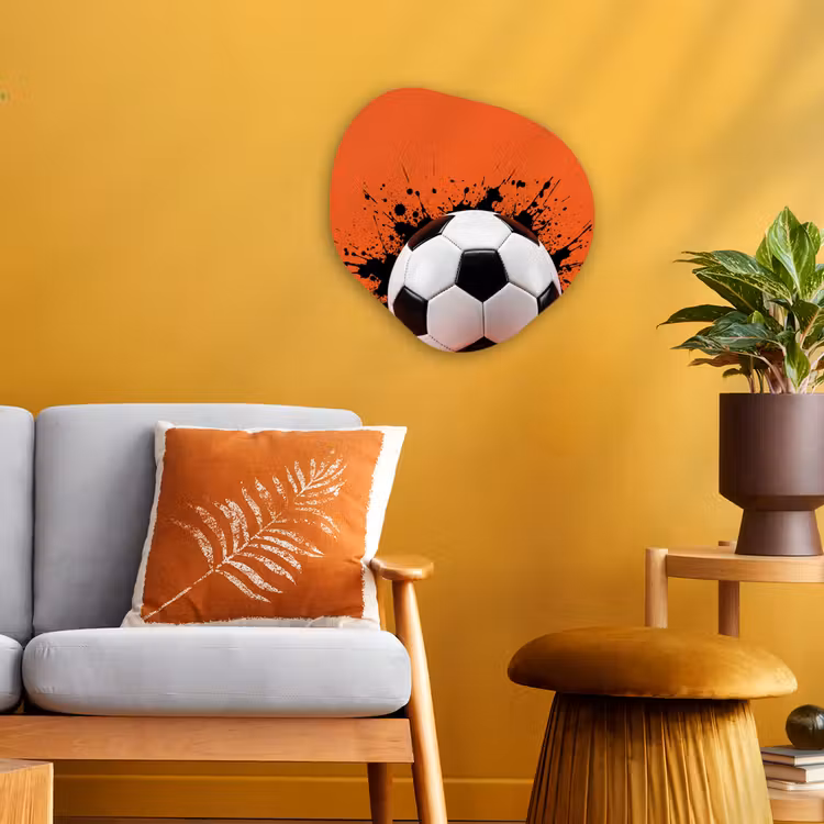 Organisch schilderij - Forex - Voetbal - Verf - Sport - Oranje — 3