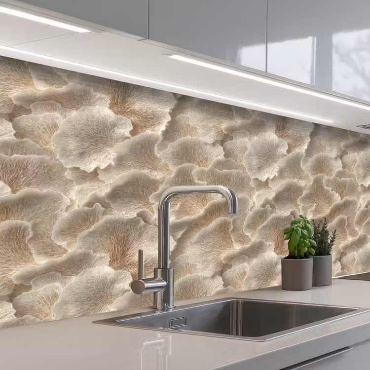 Keuken achterwand - Waaierstructuren - Beige - Vezeltextuur — 2