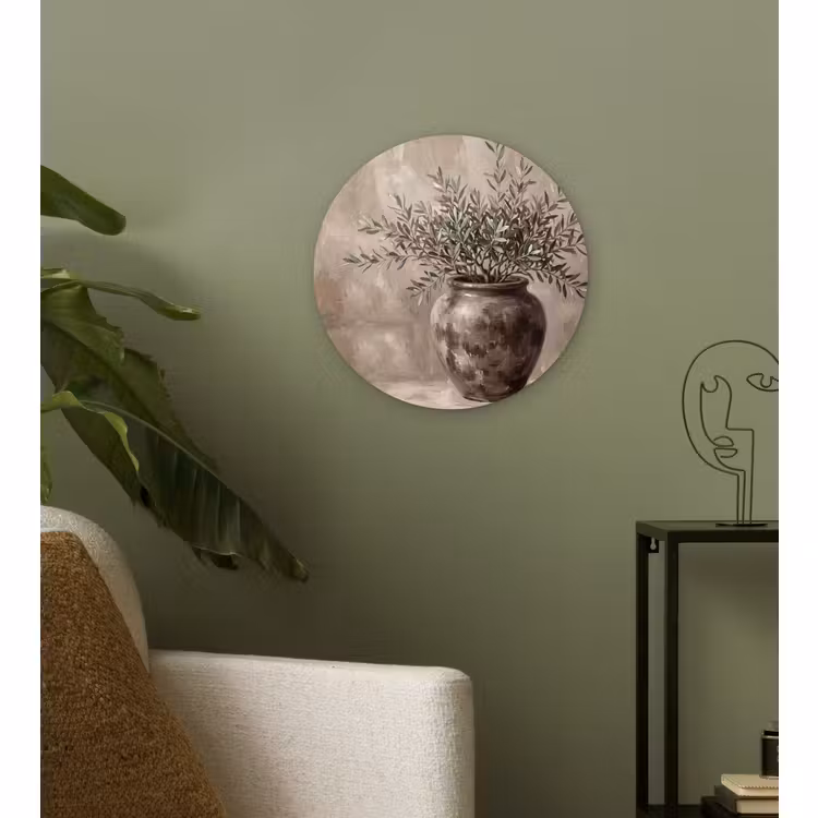 Muurcirkel - Olijfplant - Aardenpot - Abstract - Beige — 3