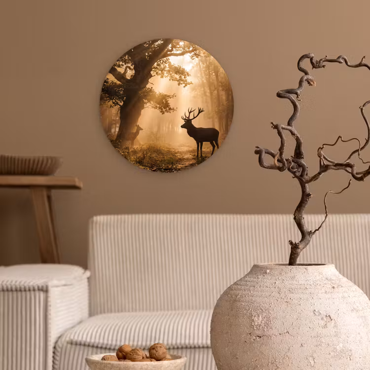 Muurcirkel - Hert - Bos - Mistig - Natuur - Goud — 2